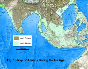 Fig. 1 - Map of Atlantis During the Ice Age