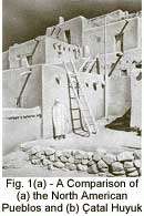 Fig.1(a) - A Comparison of (a) the North American Pueblos and (b) ╟atal Huyuk